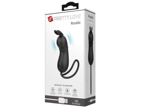 Wibrator króliczek Pretty Love Rosalie czarny silikonowy USB