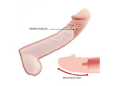 Przedłużka na penisa Baile realistyczna 8cm cielesna wodoodporna - 5