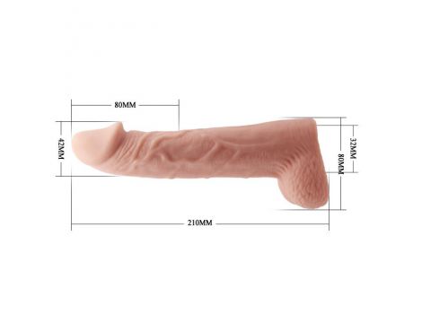 Przedłużka na penisa Baile realistyczna 8cm cielesna wodoodporna - 6