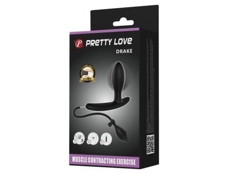 Korek analny pompowany Pretty Love Drake czarny silikonowy - 8