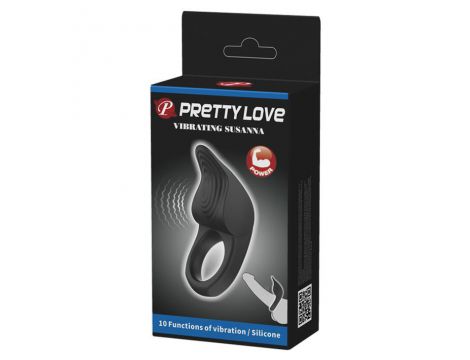 Pierścień erekcyjny wibrujący Pretty Love Susanna silikonowy czarny USB - 8