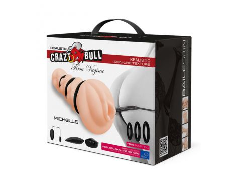 Realistyczny masturbator wagina Crazy Bull Michelle z wibracją AAA - 9