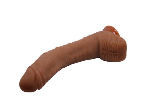 Realistyczne zakrzywione dildo Baile Alex jasnobrązowe z przyssawką - 5