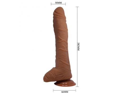 Realistyczne zakrzywione dildo Baile Alex jasnobrązowe z przyssawką - 6