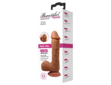 Realistyczne dildo Baile Johnson z przyssawką jasnobrązowe - 8