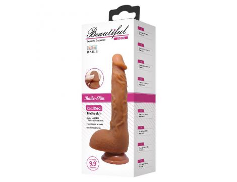 Dildo realistyczne zakrzywione Baile Jason z przyssawką jasnobrązowe - 8