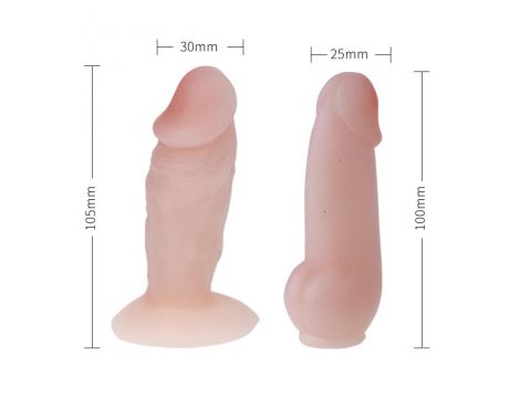 Uprząż strap on Baile Jessica z dwoma dildami cielista regulowana - 5