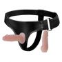 Uprząż strap on Baile Jessica z dwoma dildami cielista regulowana - 2
