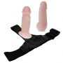Uprząż strap on Baile Jessica z dwoma dildami cielista regulowana - 4