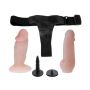 Uprząż strap on Baile Jessica z dwoma dildami cielista regulowana - 5