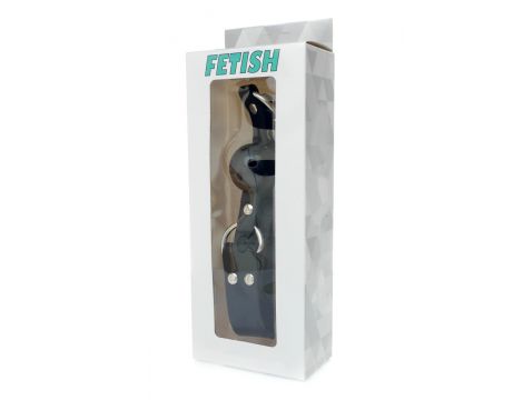 Knebel kulkowy miękki z otworami Fetish B Series czarny regulowany 3.3 cm - 7