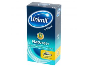 Prezerwatywy cienkie Unimil Natural+ naturalne 12 szt 53 mm