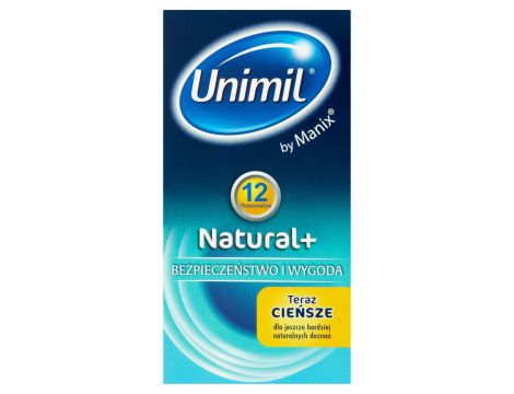Prezerwatywy cienkie Unimil Natural+ naturalne 12 szt 53 mm - 2