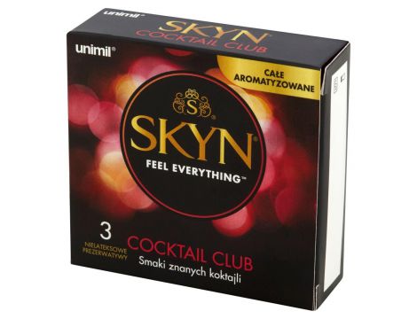 Prezerwatywy smakowe nielateksowe SKYN Cocktail Club 3