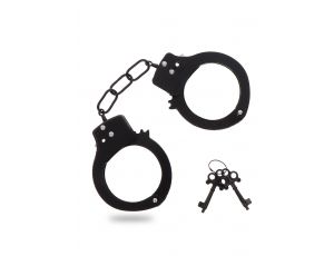 Kajdanki metalowe ToyJoy czarne 6 cm nikiel free