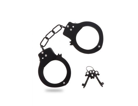 Kajdanki metalowe ToyJoy czarne 6 cm nikiel free