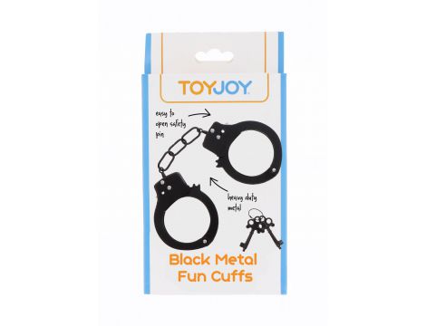 Kajdanki metalowe ToyJoy czarne 6 cm nikiel free - 4
