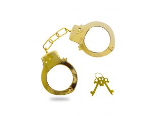 Kajdanki metalowe ToyJoy złote 6 cm