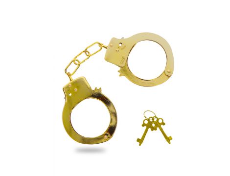 Kajdanki metalowe ToyJoy złote 6 cm