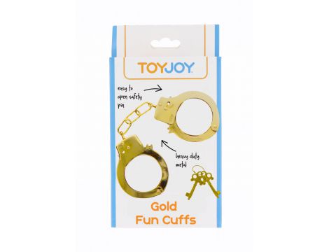 Kajdanki metalowe ToyJoy złote 6 cm - 4