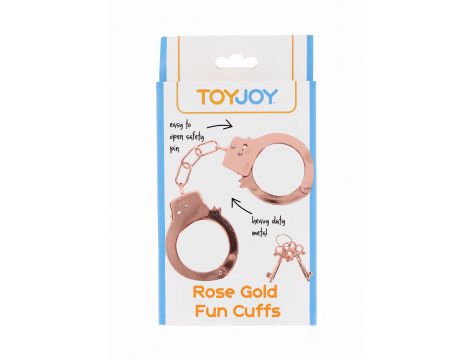 Kajdanki metalowe ToyJoy różowe złoto 6 cm - 2