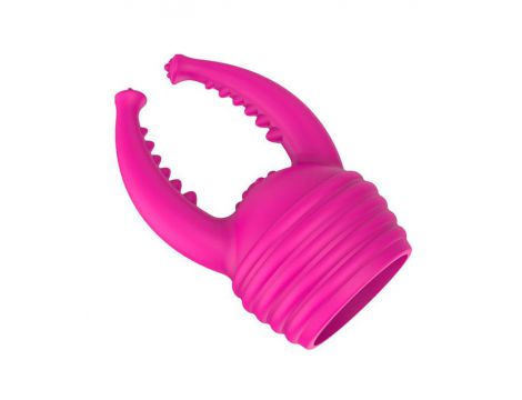 Masażer podwójny z nakładką silikonowy USB wodoodporny różowy 20 cm - 12