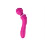 Masażer podwójny z nakładką silikonowy USB wodoodporny różowy 20 cm - 6
