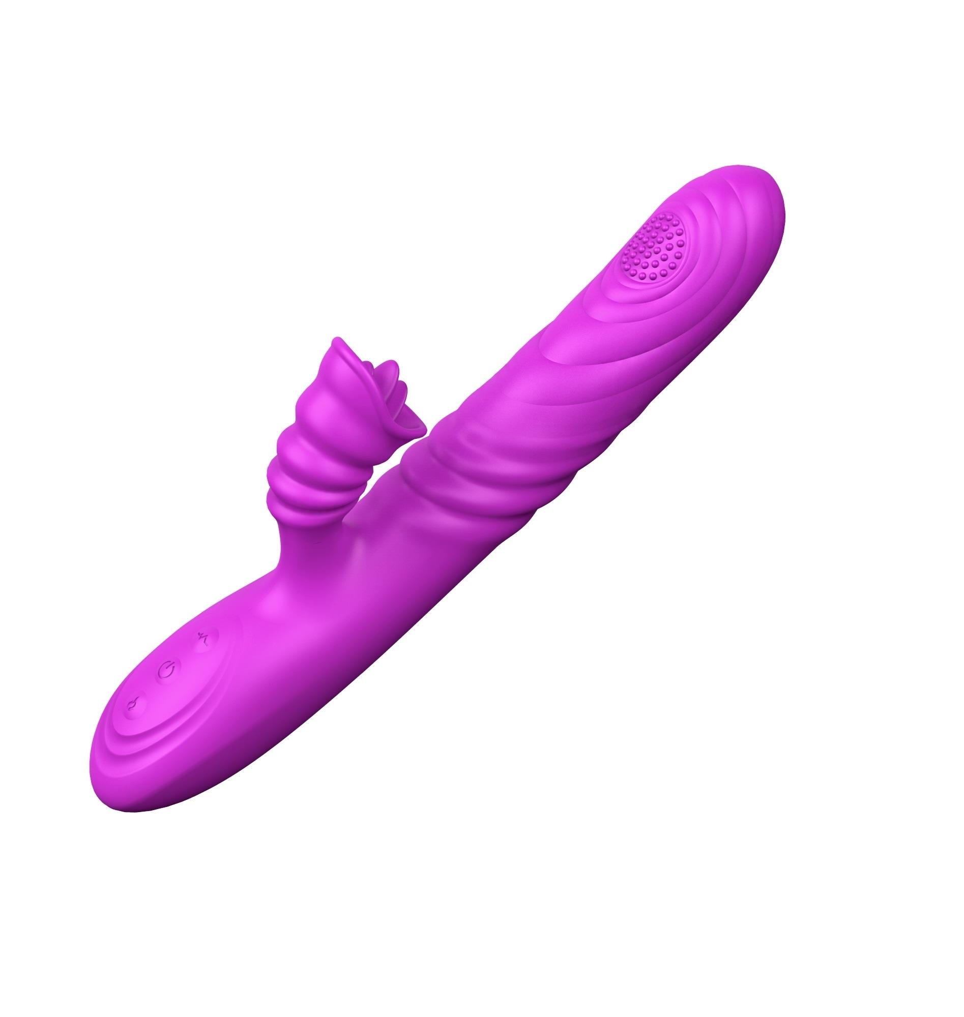 wibrator-angelia, usb 3 functions of thrusting / 20 vibrations purple