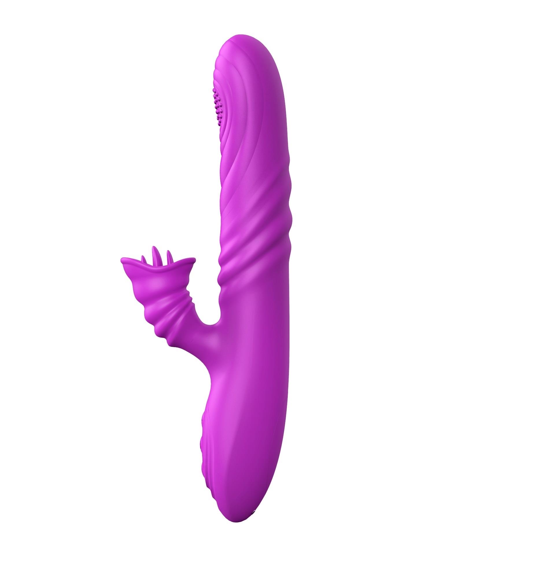 wibrator-angelia, usb 3 functions of thrusting / 20 vibrations purple