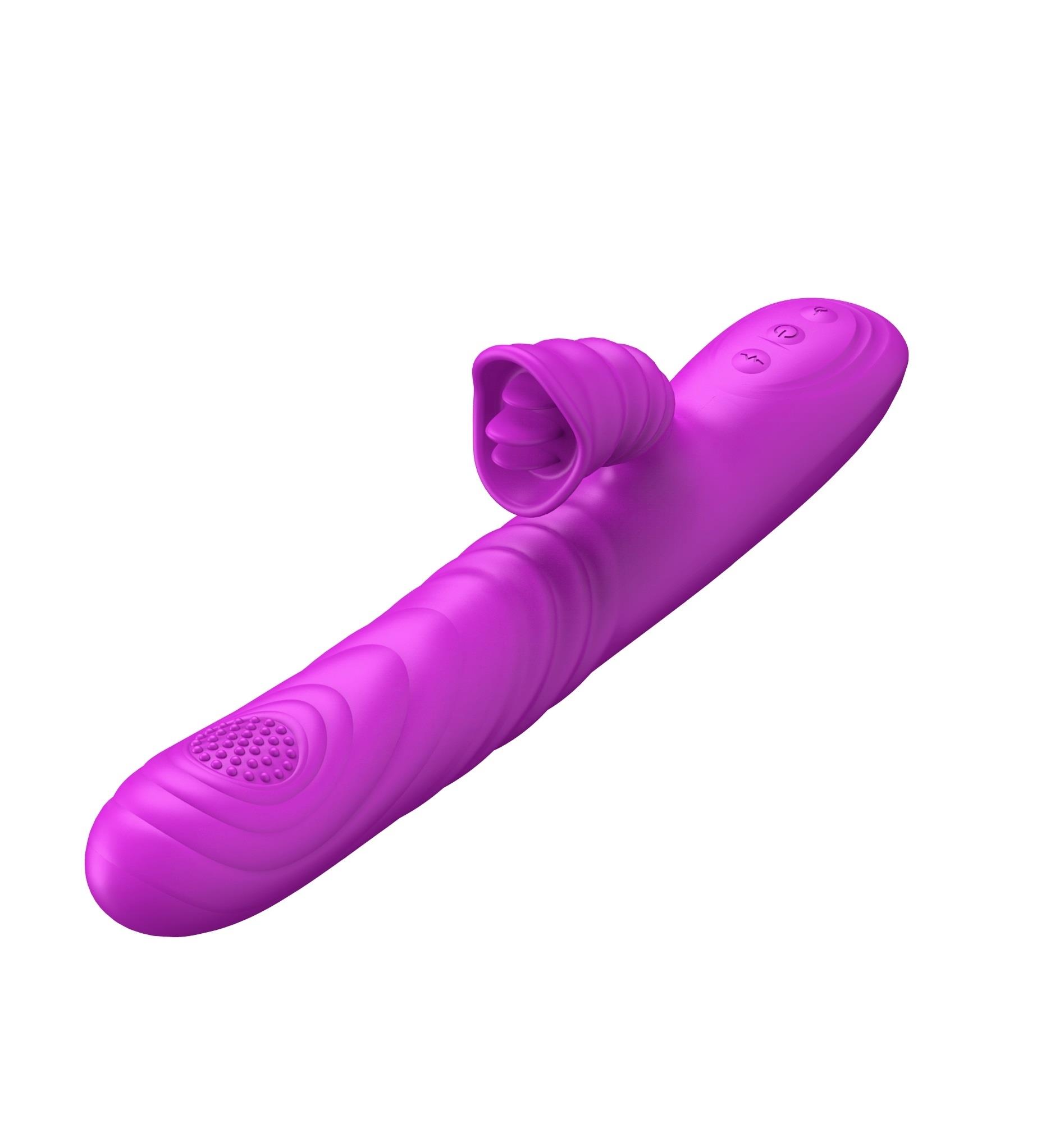 wibrator-angelia, usb 3 functions of thrusting / 20 vibrations purple