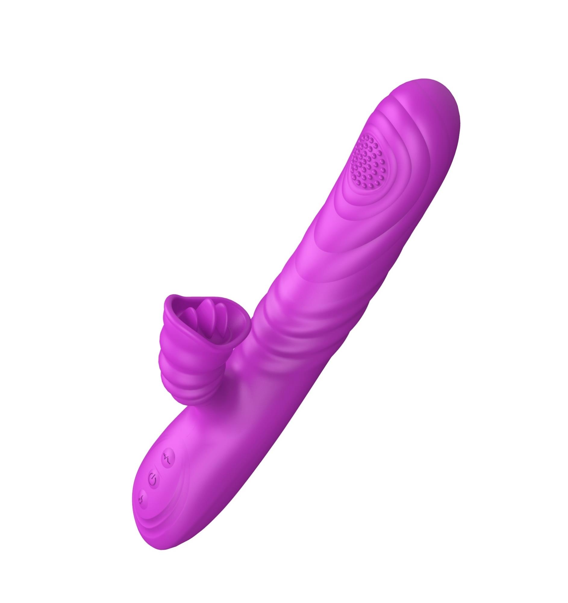 wibrator-angelia, usb 3 functions of thrusting / 20 vibrations purple