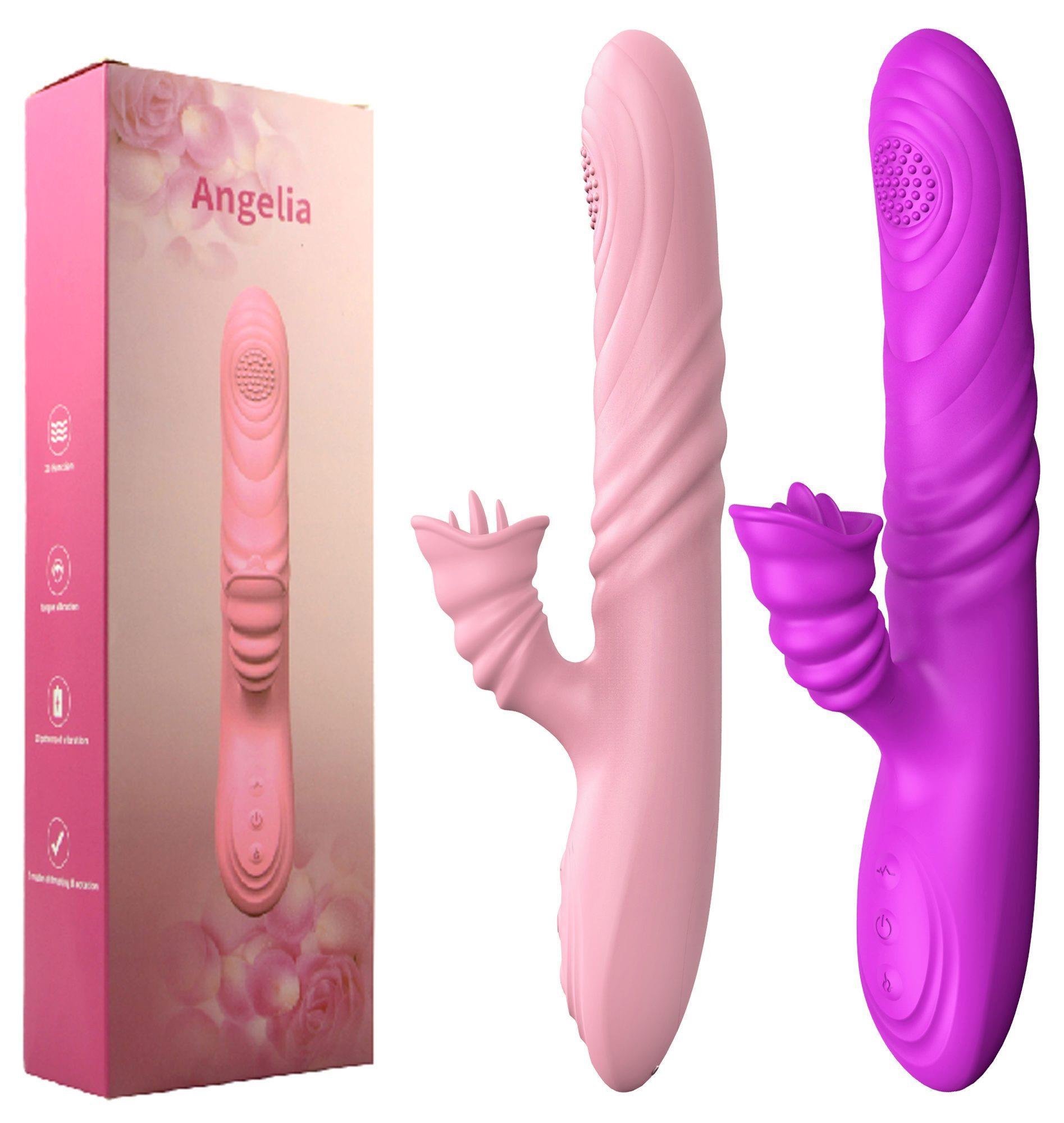 wibrator-angelia, usb 3 functions of thrusting / 20 vibrations purple