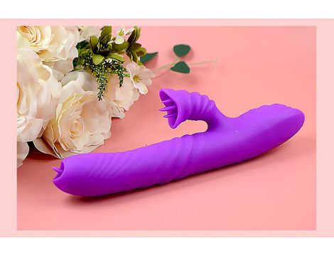 Wibrator Series Lyla z ruchem posuwisto zwrotnym fioletowy USB 21,9 cm - 4