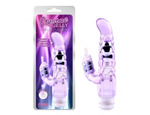 Wibrator króliczek CrystalJELLY My Dual Pleasure fioletowy 21 cm