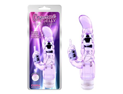 Wibrator króliczek CrystalJELLY My Dual Pleasure fioletowy 21 cm