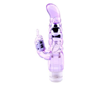Wibrator króliczek CrystalJELLY My Dual Pleasure fioletowy 21 cm - 2