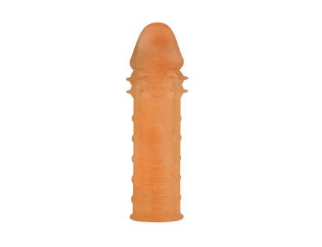 Przedłużka na penisa teksturowa Super Me cielista 16 cm - 2