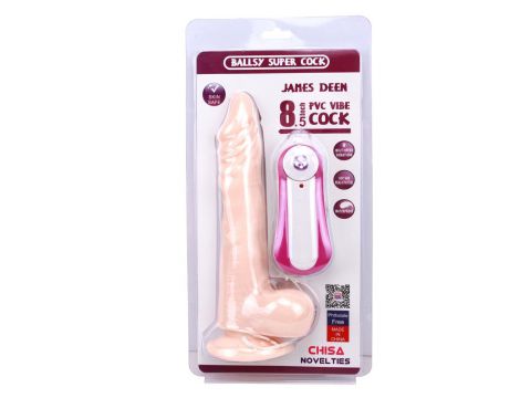 Wibrator teleskopowy James Deen z moszną i pilotem 21.5 cm - 15