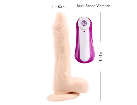 Wibrator teleskopowy James Deen z moszną i pilotem 21.5 cm - 17