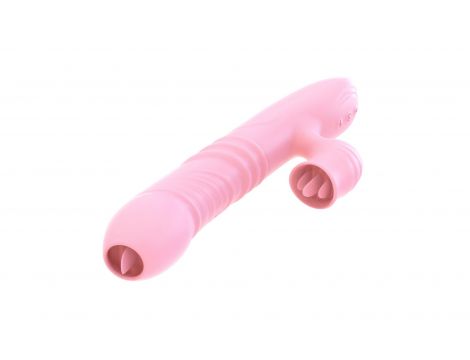 Wibrator silikonowy Lyla z ruchomym języczkiem różowy USB - 9