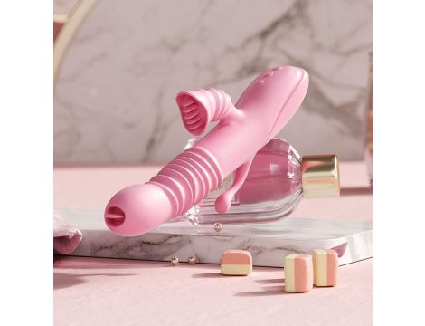 Wibrator Lyla z ząbkami łechtaczki języczkiem G analny różowy USB - 12