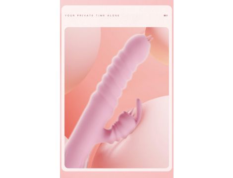 Wibrator królik Hannah silikonowy z języczkiem USB różowy - 9