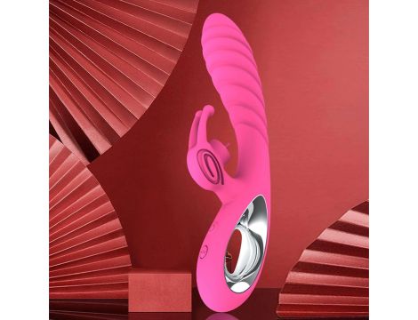 Wibrator króliczek silikonowy Vicky 36 funkcji USB różowy - 7
