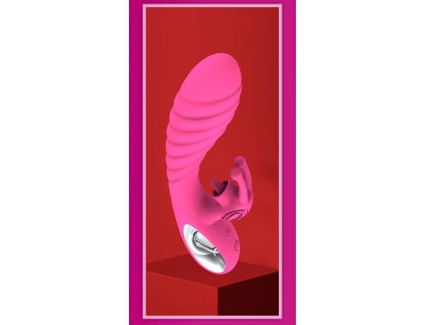 Wibrator króliczek silikonowy Vicky 36 funkcji USB różowy - 9