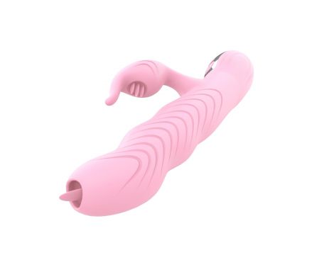 Wibrator Arlene Lyla silikonowy z ruchem USB 23 cm różowy - 5