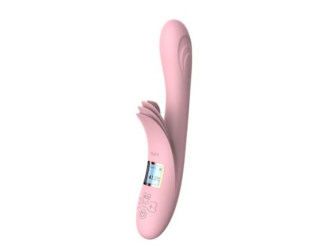 Wibrator silikonowy Lyla podgrzewany z językami różowy USB