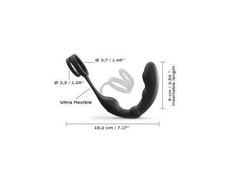 Silikonowy masażer prostaty z podwójnym pierścieniem Dorcel 18 cm - 6