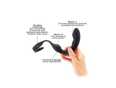 Silikonowy masażer prostaty z podwójnym pierścieniem Dorcel 18 cm - 8