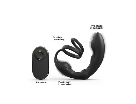 Silikonowy masażer prostaty z podwójnym pierścieniem Dorcel 18 cm - 9