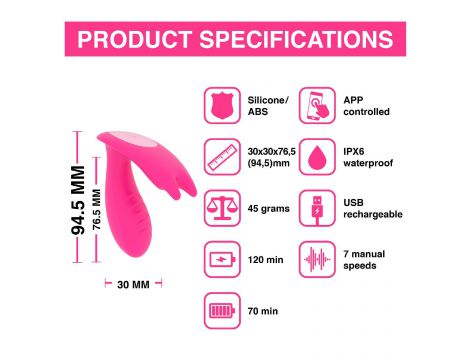 Wibrator analny noszony Magic Motion Eidolon z appką dwa silniki 8,6 cm - 5